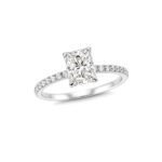 Radiant cut lab diamond ring