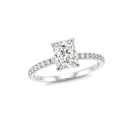 Radiant cut lab diamond ring