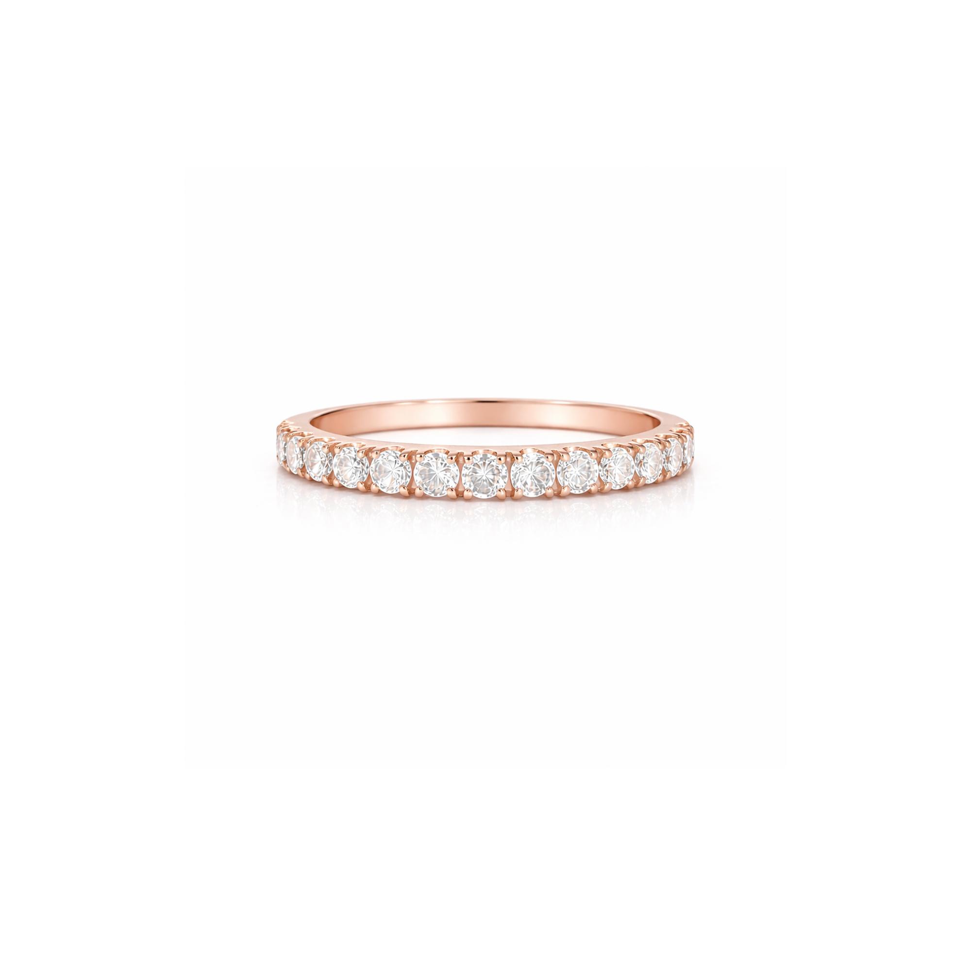 Rose Gold Lab Half Eternity Ring Dubai