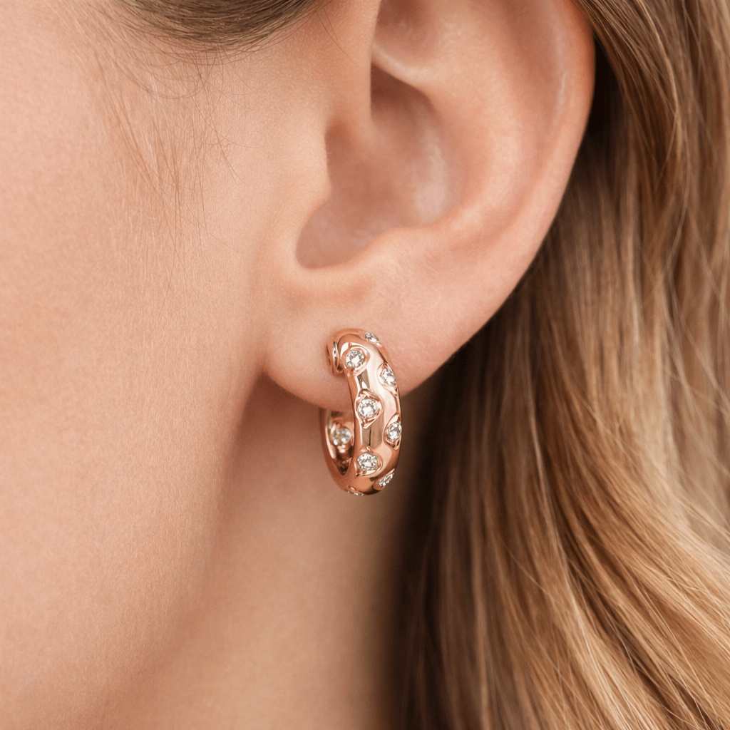 Rose Gold Hoop Earrings Dubai
