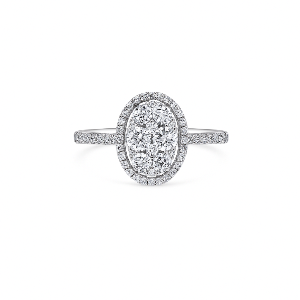 Round Lab Diamond Cluster Ring