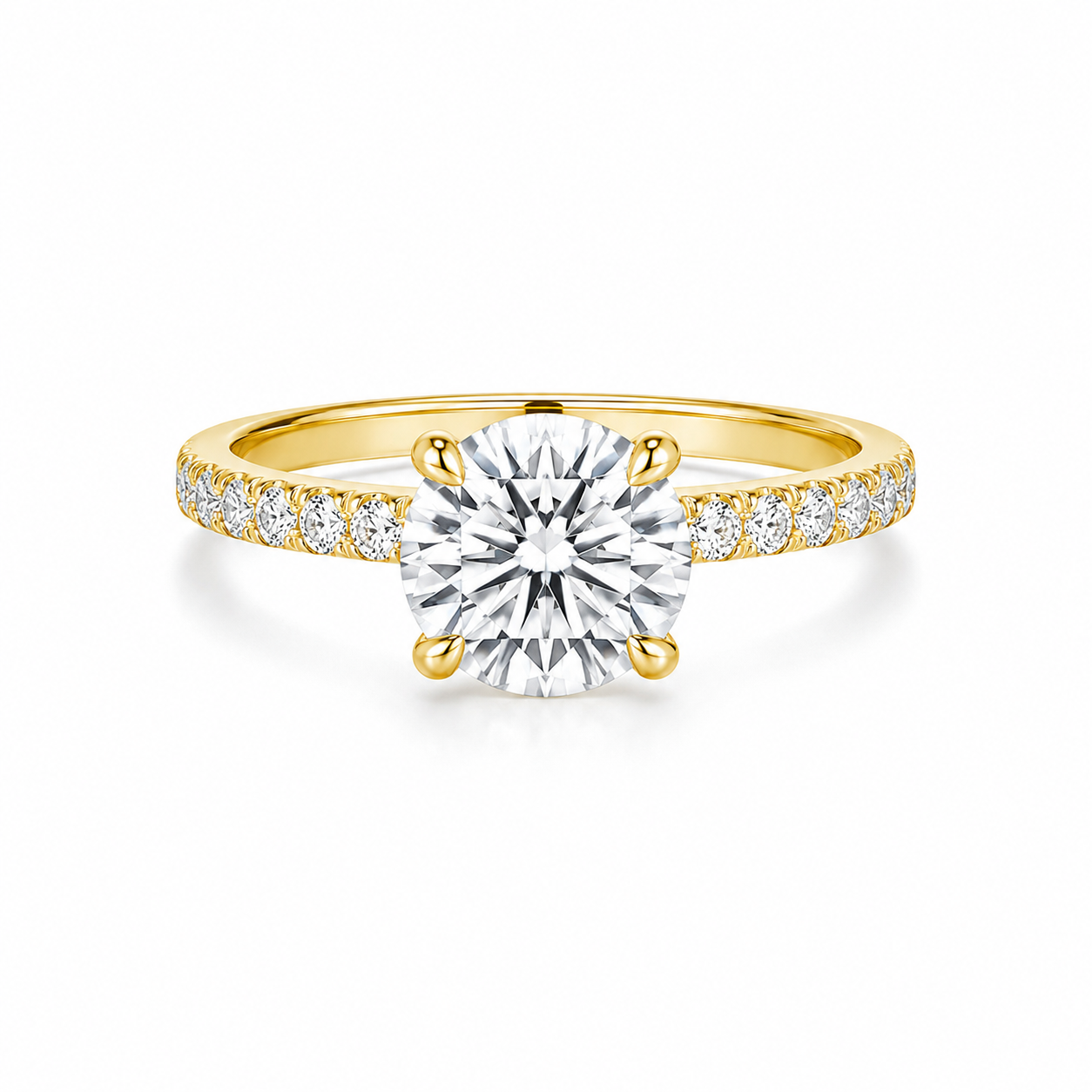 Round lab diamond Engagement ring