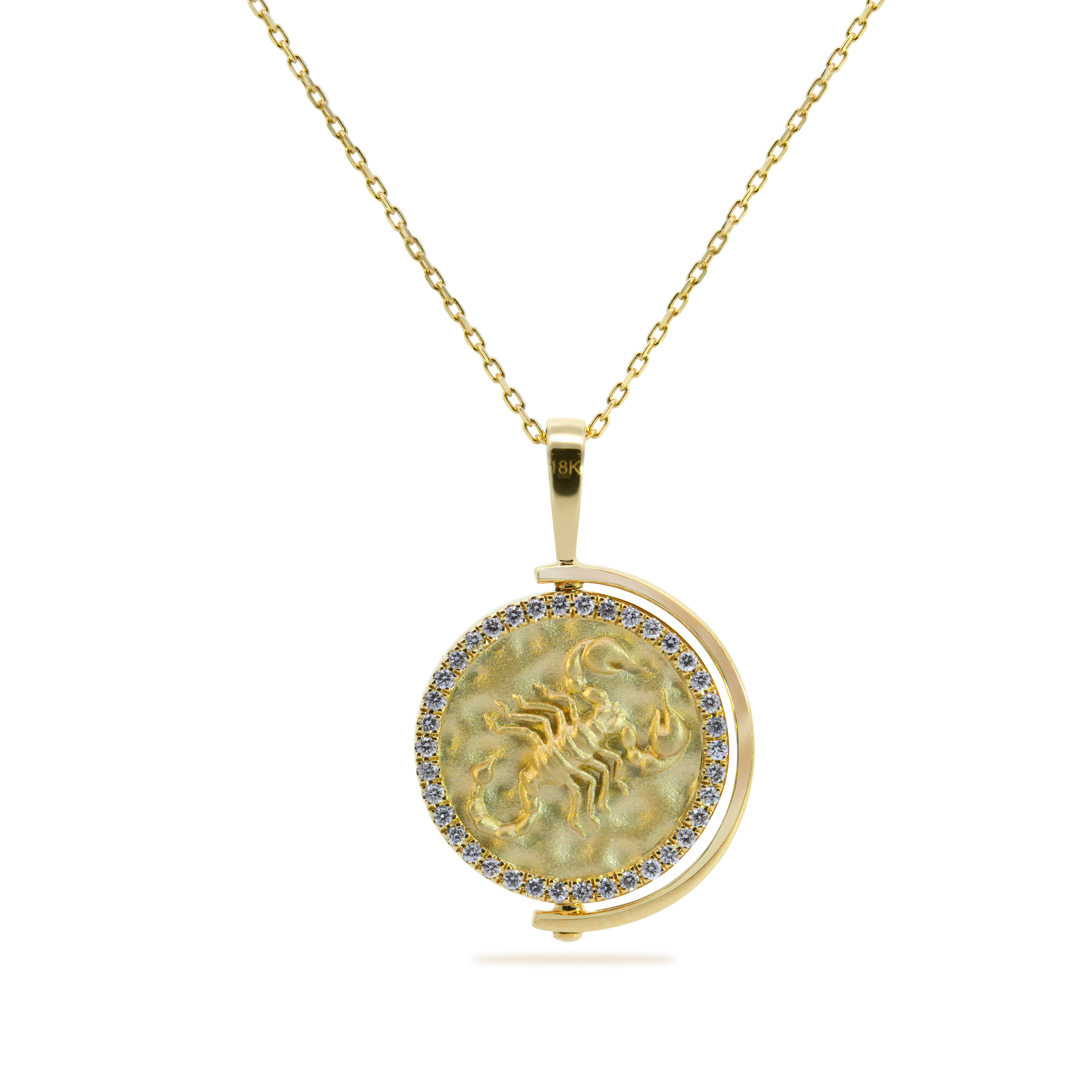 Lab diamond Scorpio Zodiac pendant