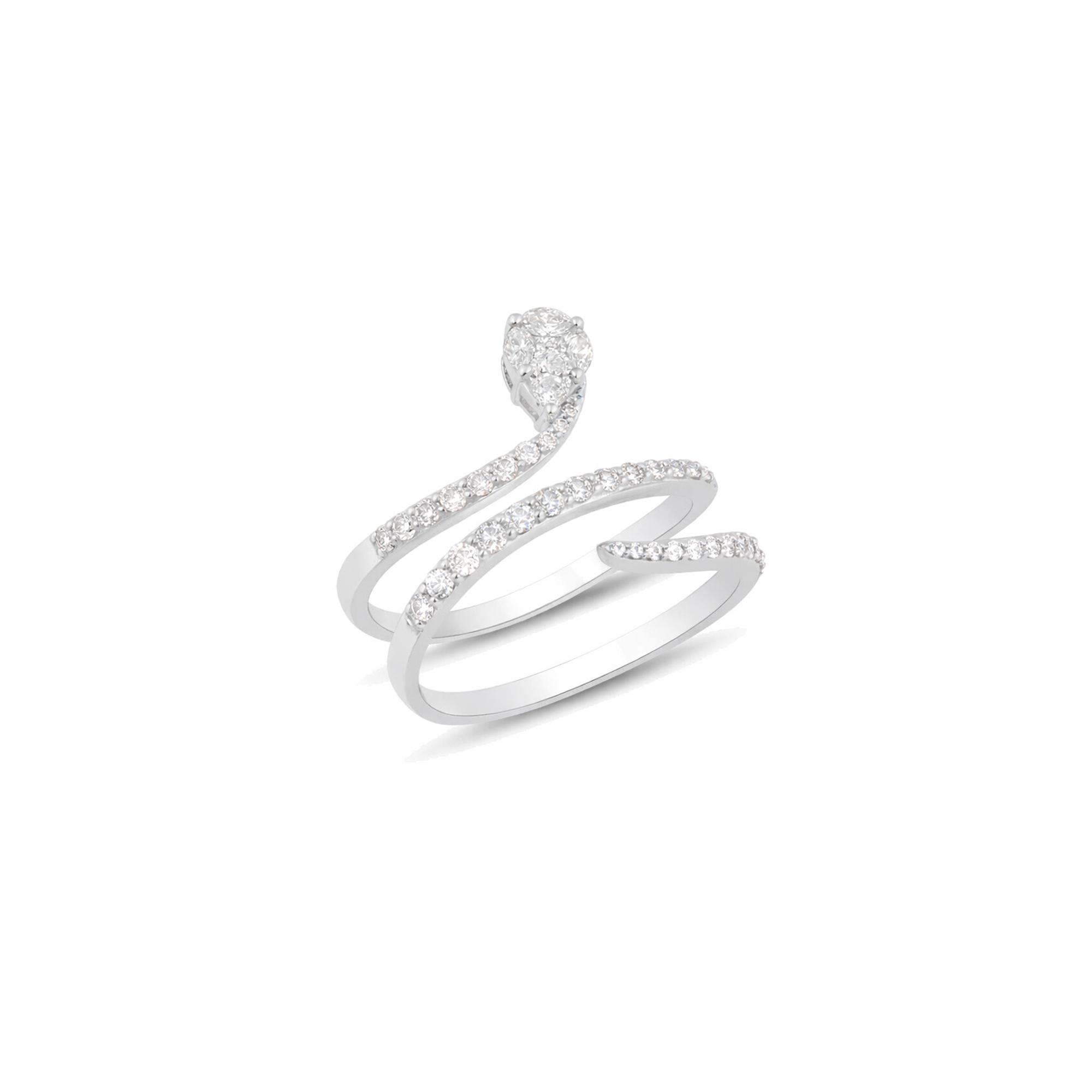 Snake design lab diamond ring