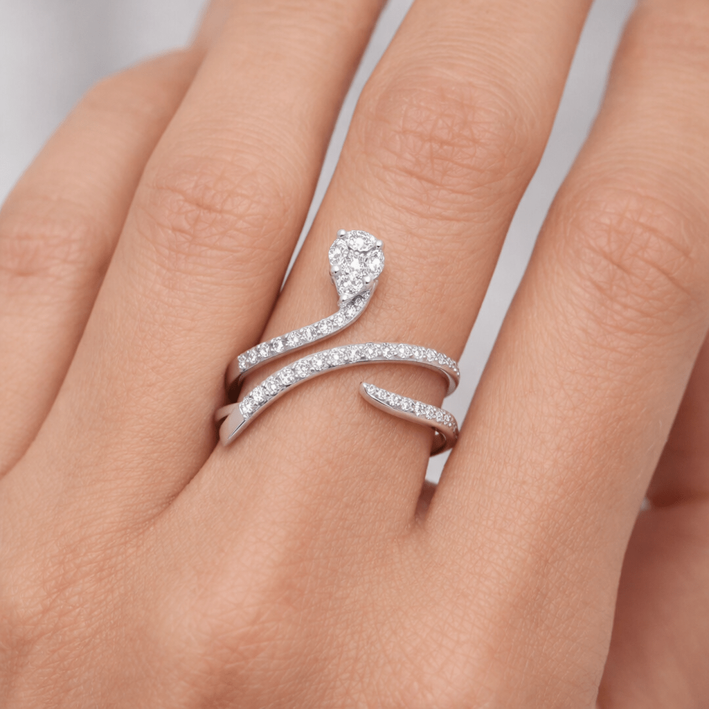 Snake design lab diamond ring Dubai