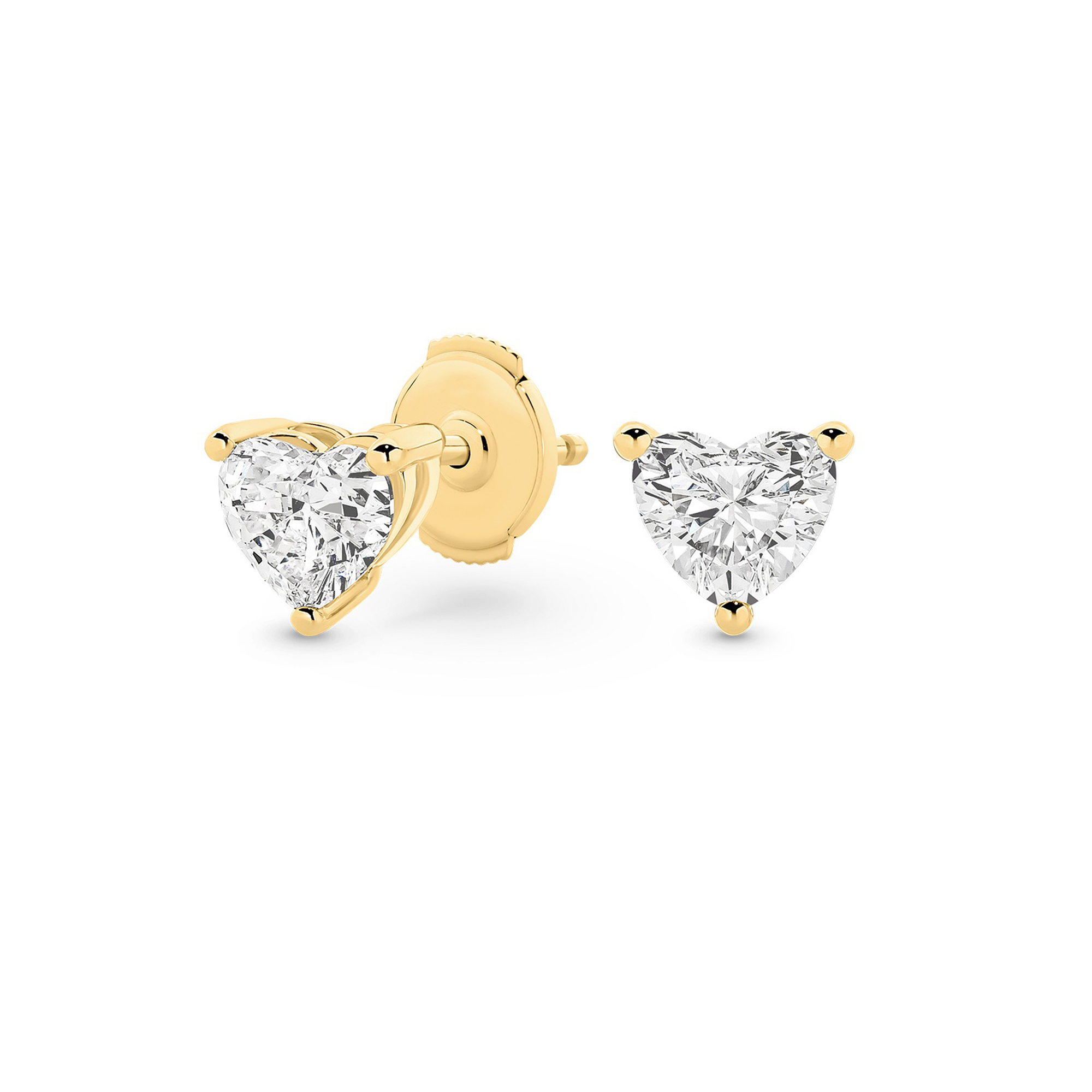 Lab grown Heart stud Earrings