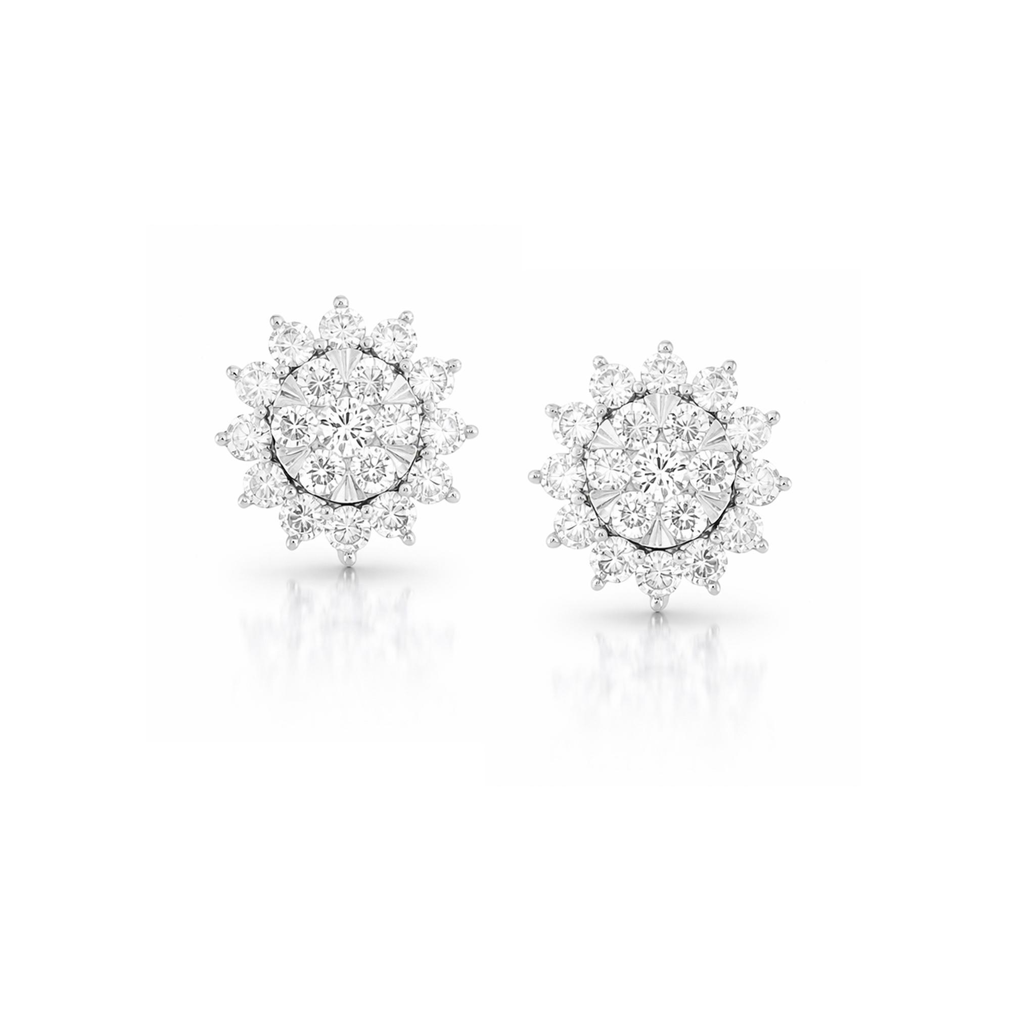 Lab diamond floral earrings
