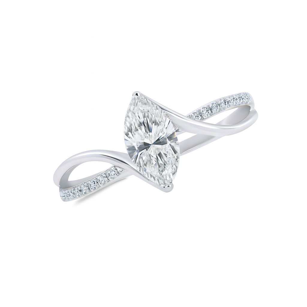 Split Shank Marquise lab diamond ring