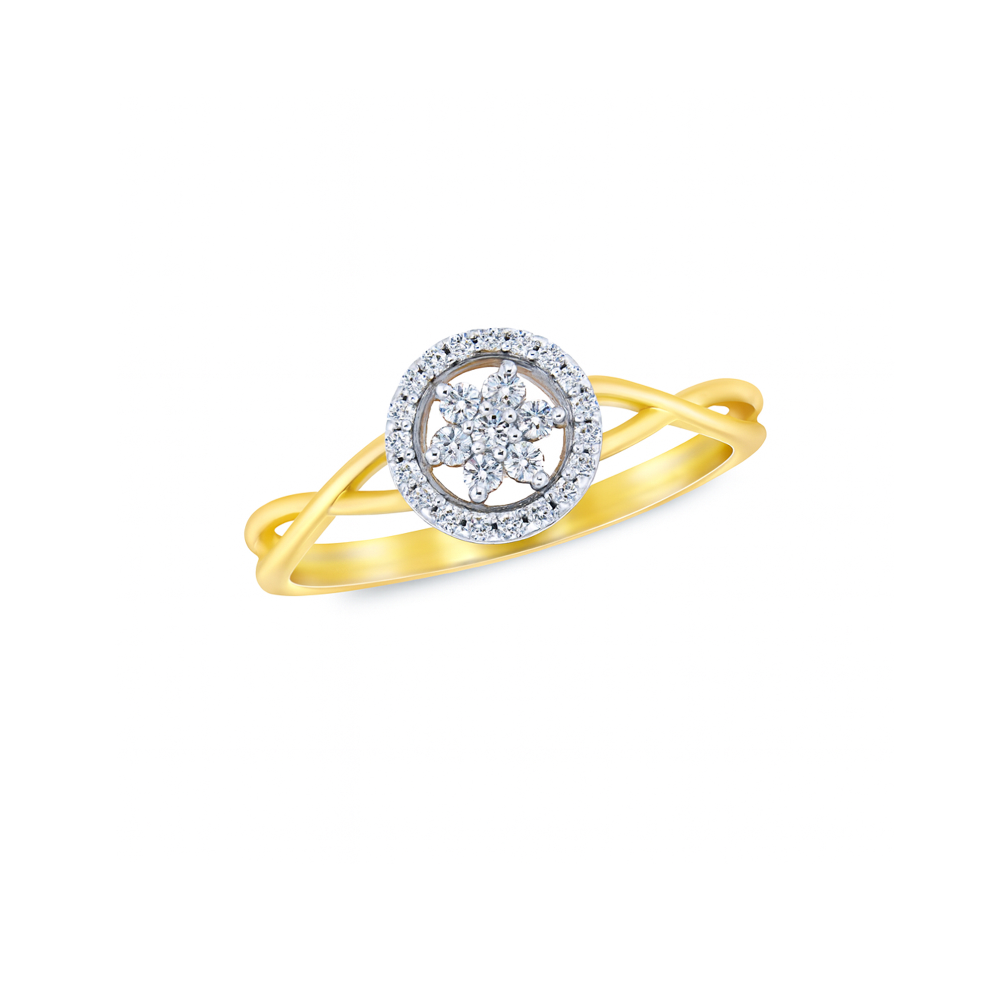 Twisted shanks lab diamond ring
