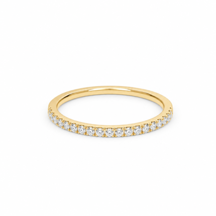 Yellow Gold Half lab Diamond Eternity Ring