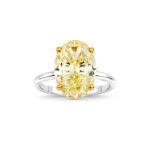 Yellow Oval shape Lab Diamond Ring