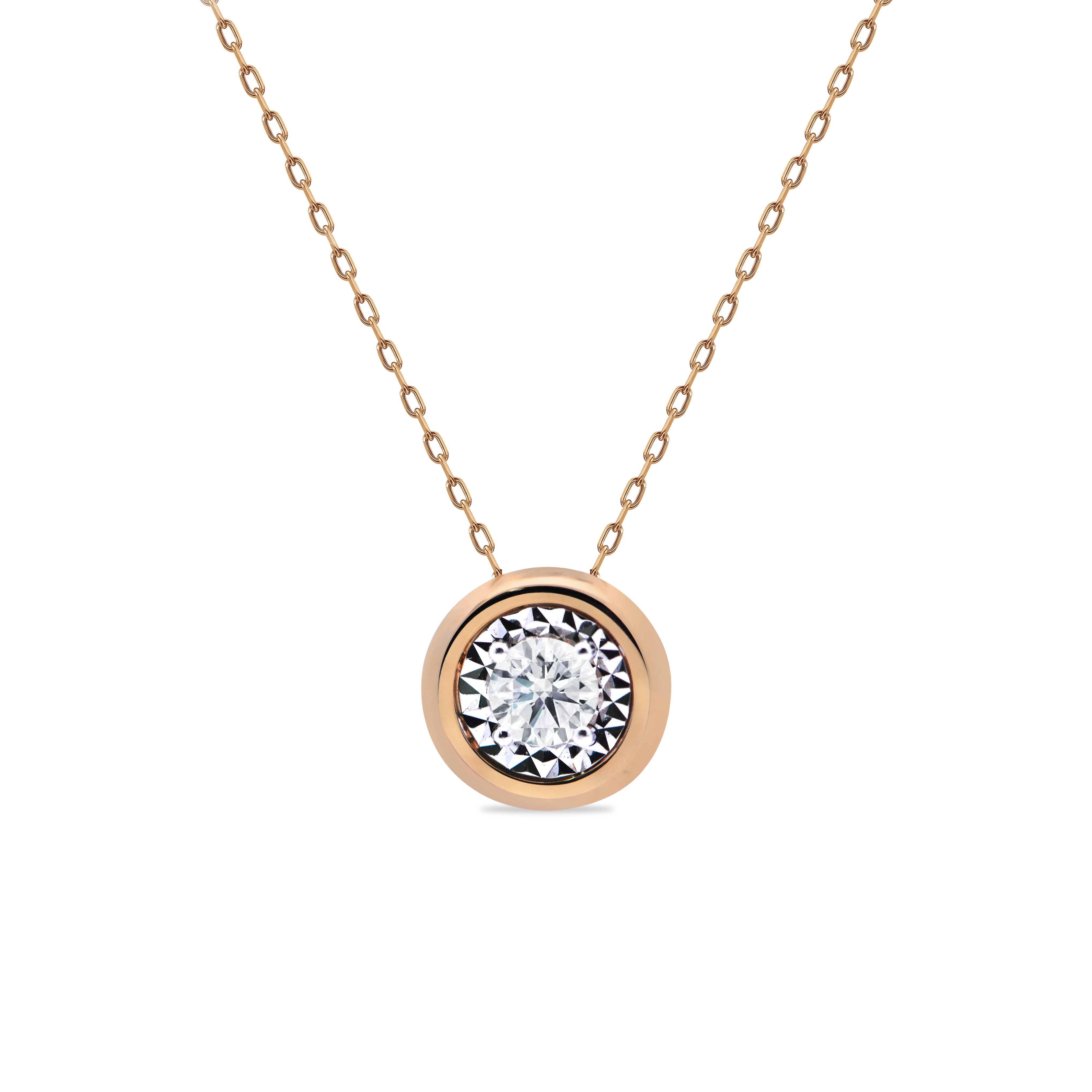 illusion lab diamond pendant in Bezel setting
